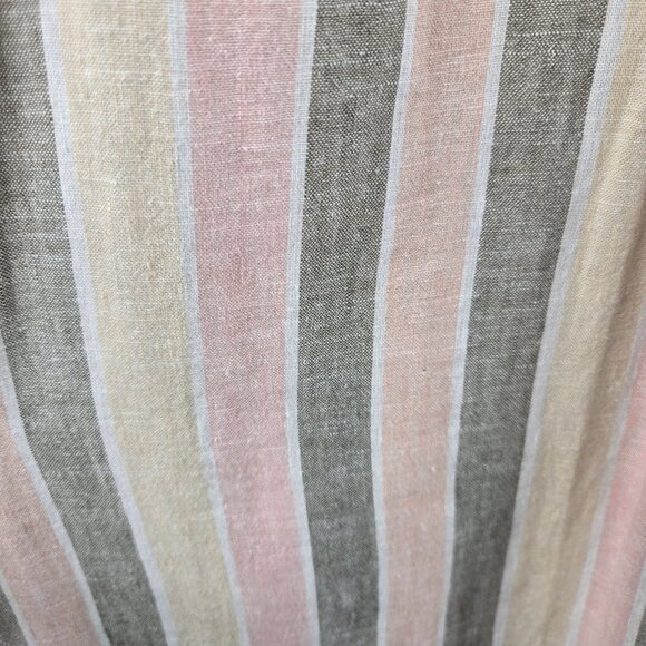 Caslon Size Medium Striped Shirt Dress Linen Blend Rolled Cuffs Button Front - Picture 10 of 14